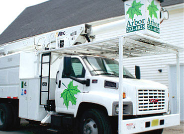 Arbor Plant Health Care bucket truck graphics. Vehicle Graphics, Printed Decals, Cut Decals, Decals, Vinyl Decals, Window Vinyl, Window Graphics, License Plates, Vehicles Signs, Trailer Graphics, Boat Registration Numbers, Door Magnets, Truck Graphics, Fleet Graphics, Window Cling, Truck Box Signs